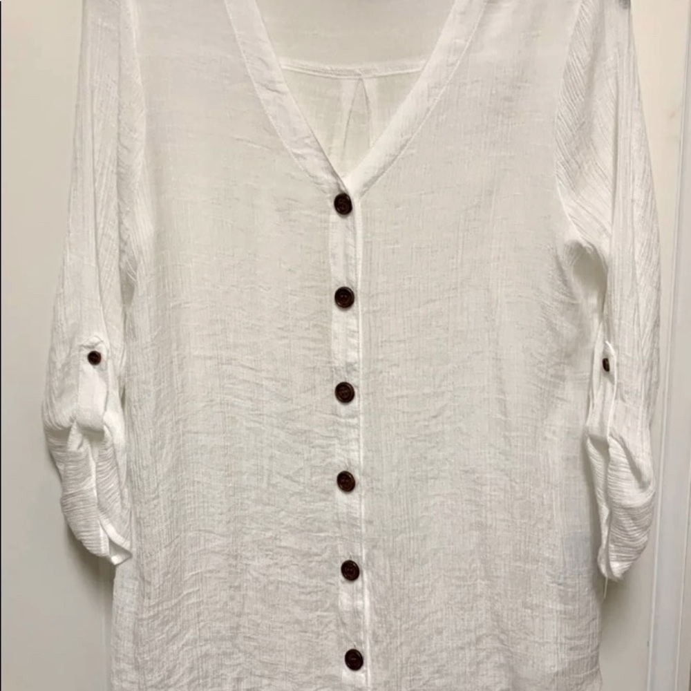 Apt. 9 white sheer blouse